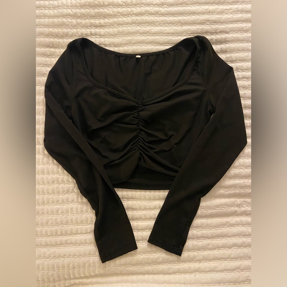 S Tight Cropped Black Long Sleeve for going out